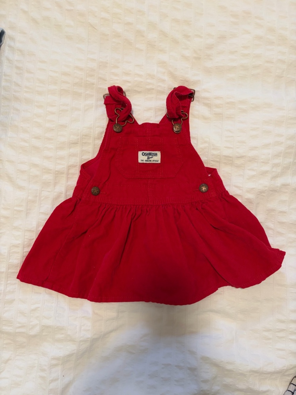 9m OshKosh B'gosh Red Corduroy Overall Dress